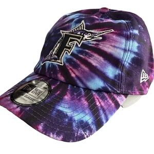 Miami Marlins New Era Casual Classic Tie Dye StrapBack Cap - OSFM